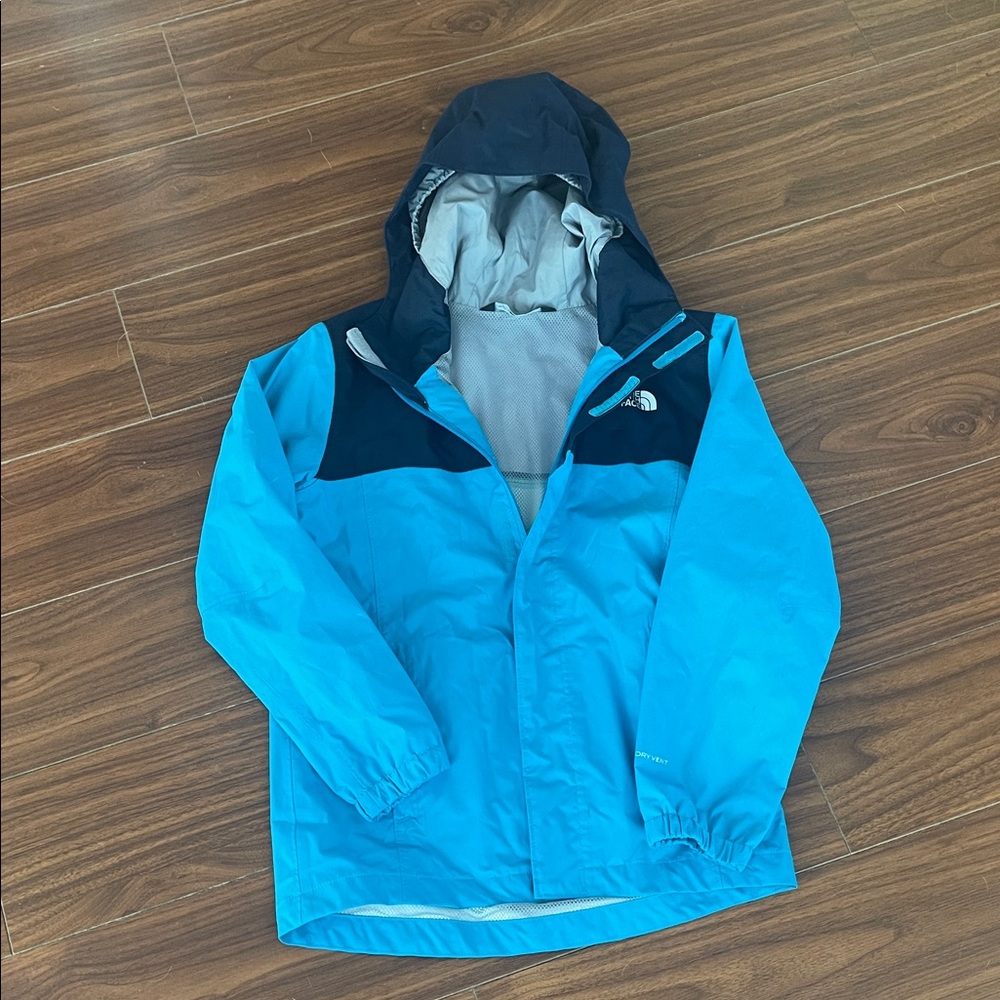 The North Face Kids Blue and Black Raincoat